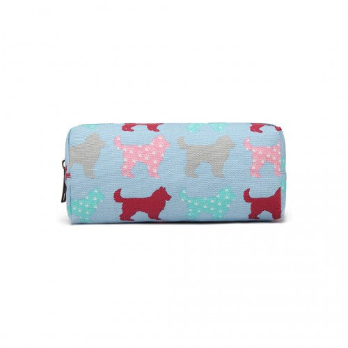 PC - Miss Lulu Canvas Pencil Case Dog Blue