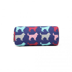 PC - Miss Lulu Canvas Pencil Case Dog Navy