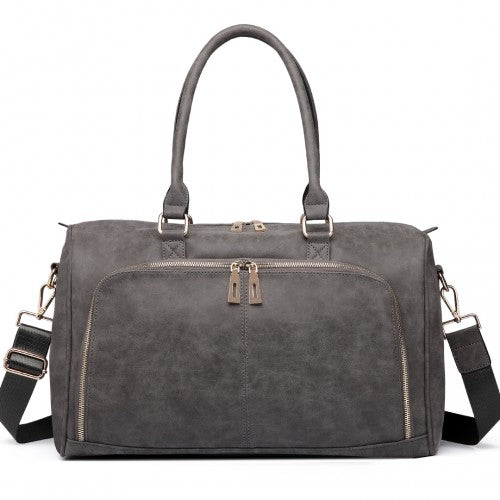 Miss Lulu Leather Look Maternity Changing Shoulder Bag Grey