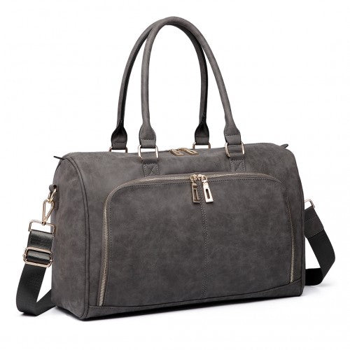 Miss Lulu Leather Look Maternity Changing Shoulder Bag Grey