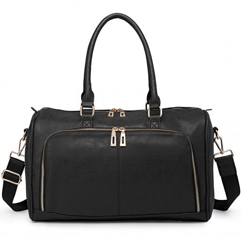 Miss Lulu Leather Look Maternity Changing Shoulder Bag Black