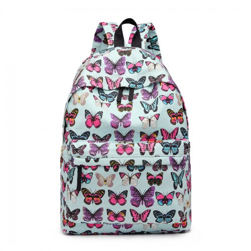 E1401B - Miss Lulu Large Backpack Butterfly Blue